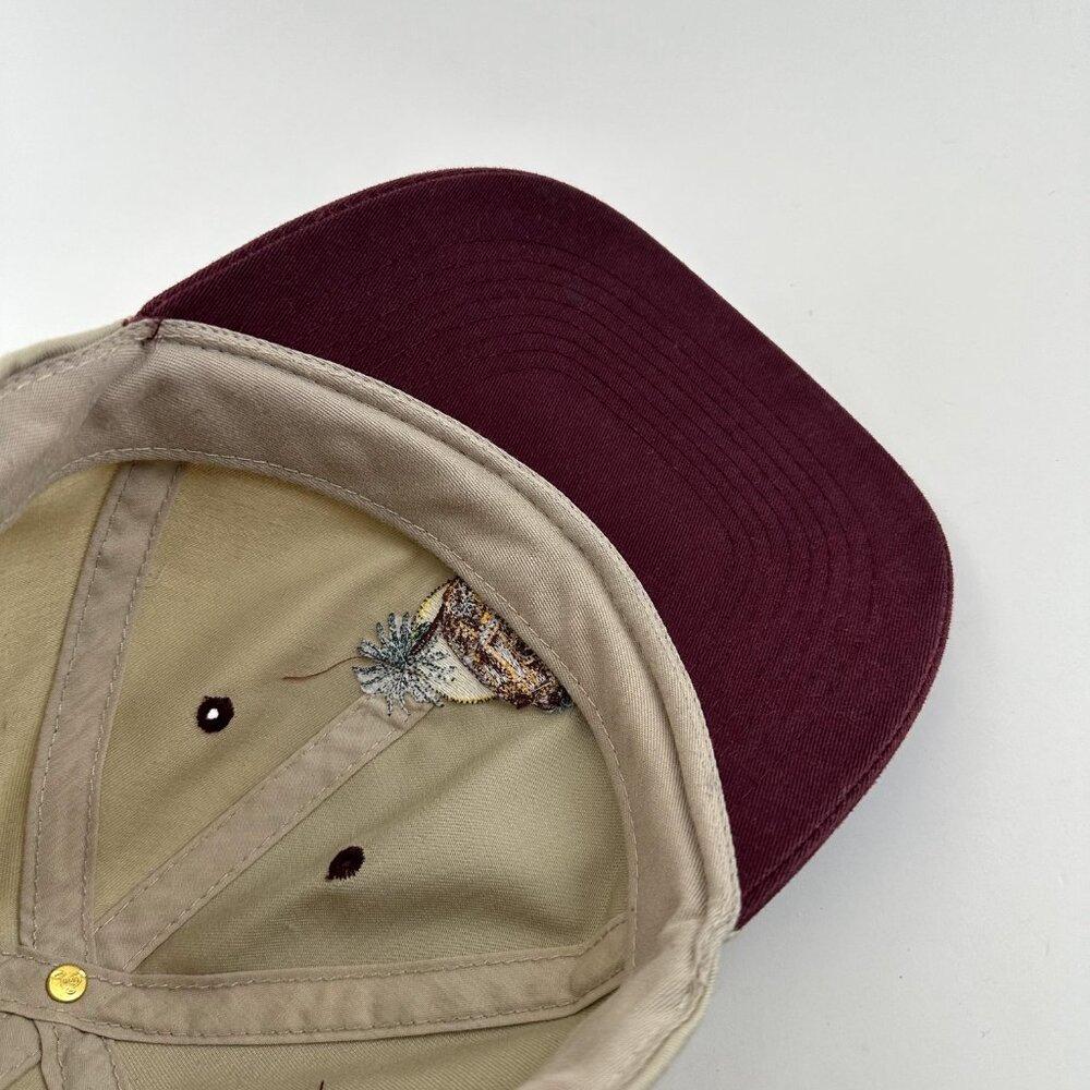 Wavecrest Dad Hat Embroidered Adjustable Strapback Cap Tan Burgundy One Size - Picture 9 of 9